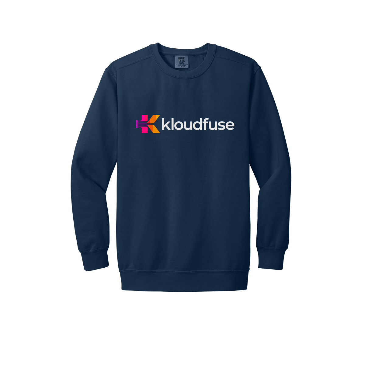 kloudfuse-premium-comfort-crewneck-dtf-front-1566-truenavy-flat-front