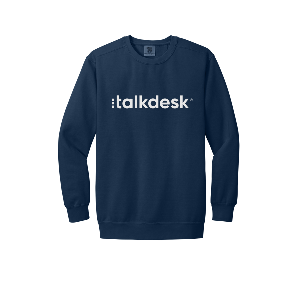 talkdesk-premium-comfort-crewneck-dtf-front-1566-truenavy-flat-front