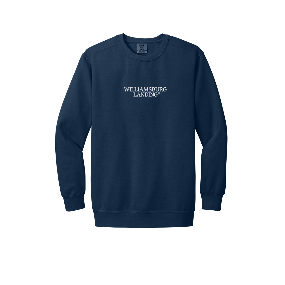 williamsburglanding-premium-comfort-crewneck-dtf-front-1566-truenavy-flat-front
