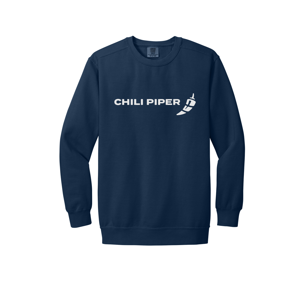 chilipiper-premium-comfort-crewneck-dtf-front-1566-truenavy-flat-front