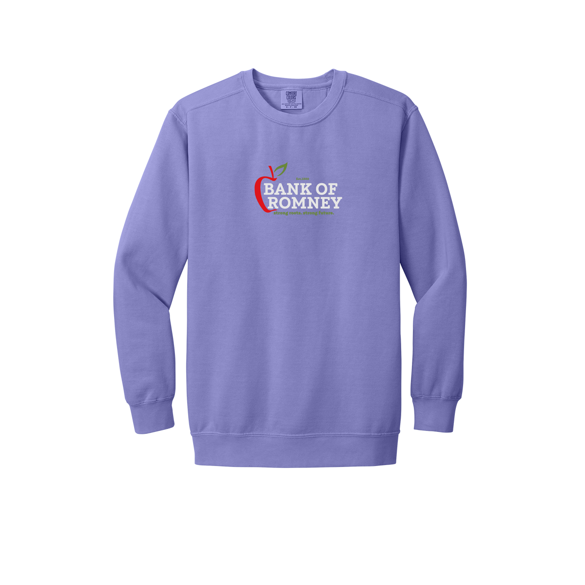 bankofromney-premium-comfort-crewneck-dtf-front-1566-violet-flat-front