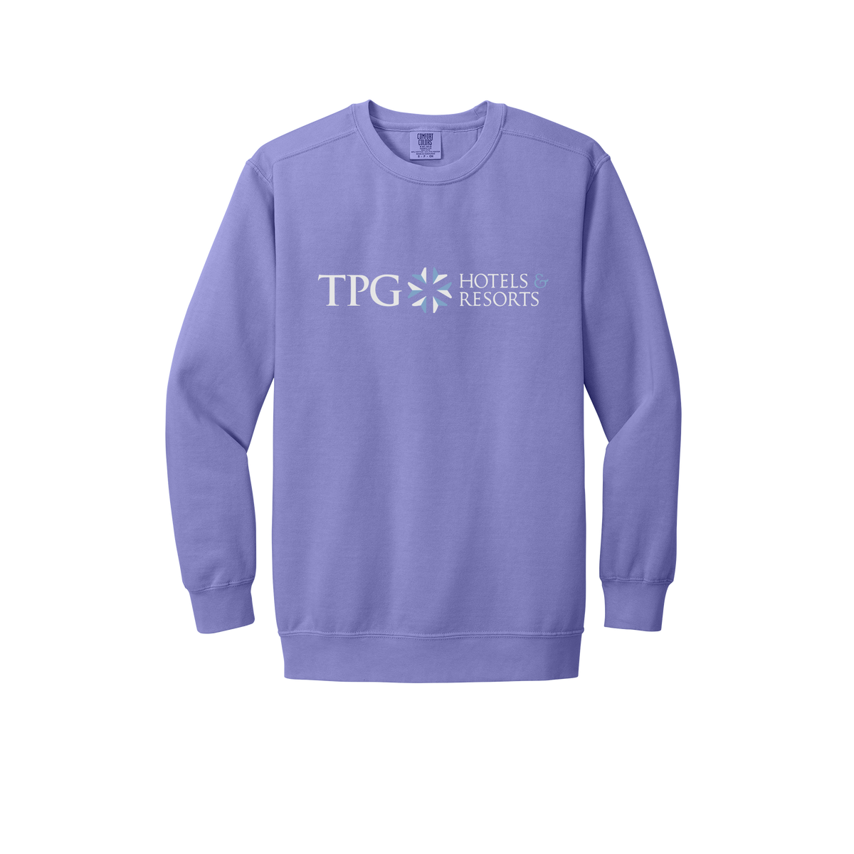 tpghotelsandresorts-premium-comfort-crewneck-dtf-front-1566-violet-flat-front