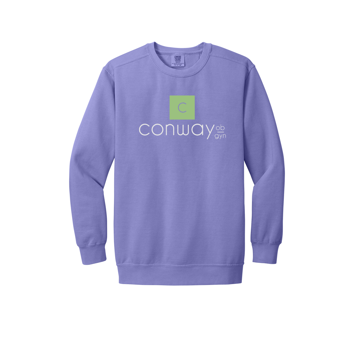 conwayobgyn-premium-clinic-comfort-crewneck-dtf-front-1566-violet-flat-front