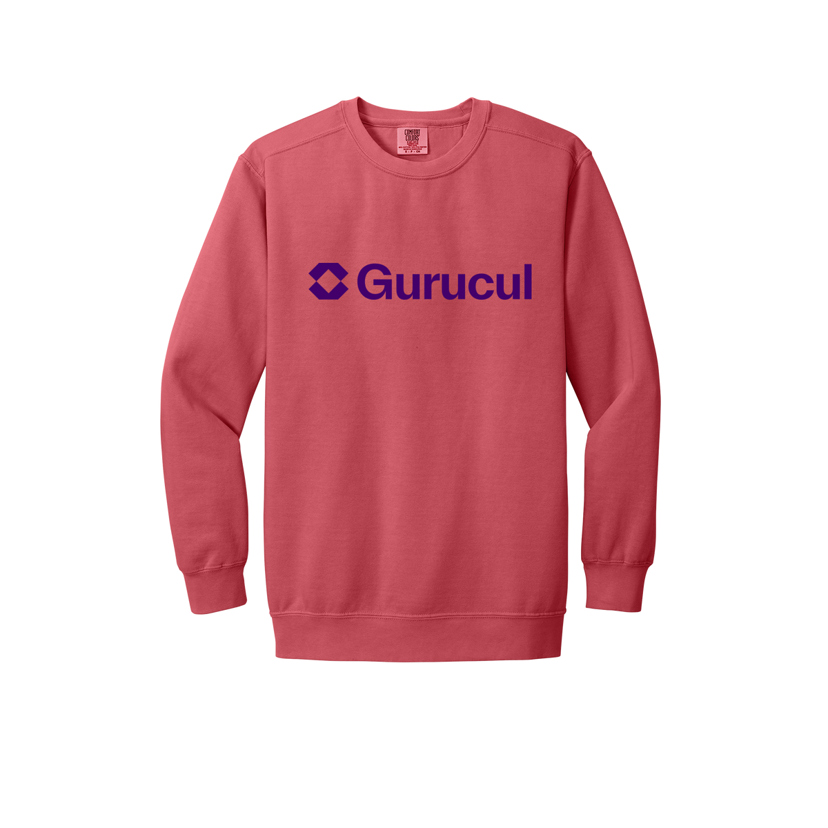 gurucul-premium-comfort-crewneck-dtf-front-1566-watermelon-flat-front