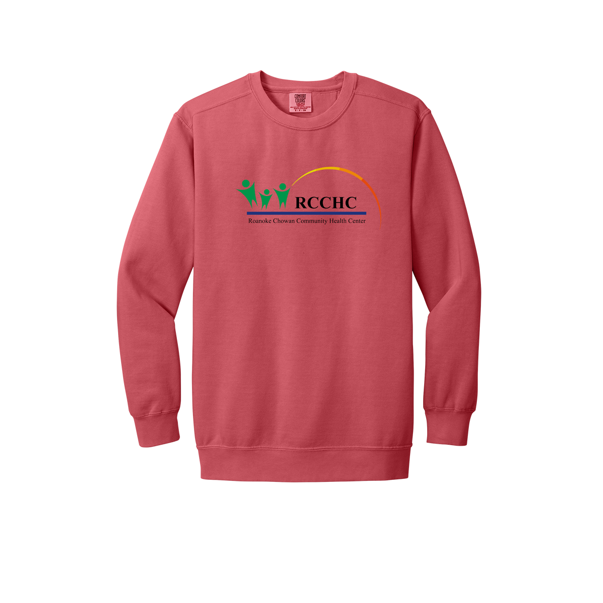 rcchc-premium-clinic-comfort-crewneck-dtf-front-1566-watermelon-flat-front