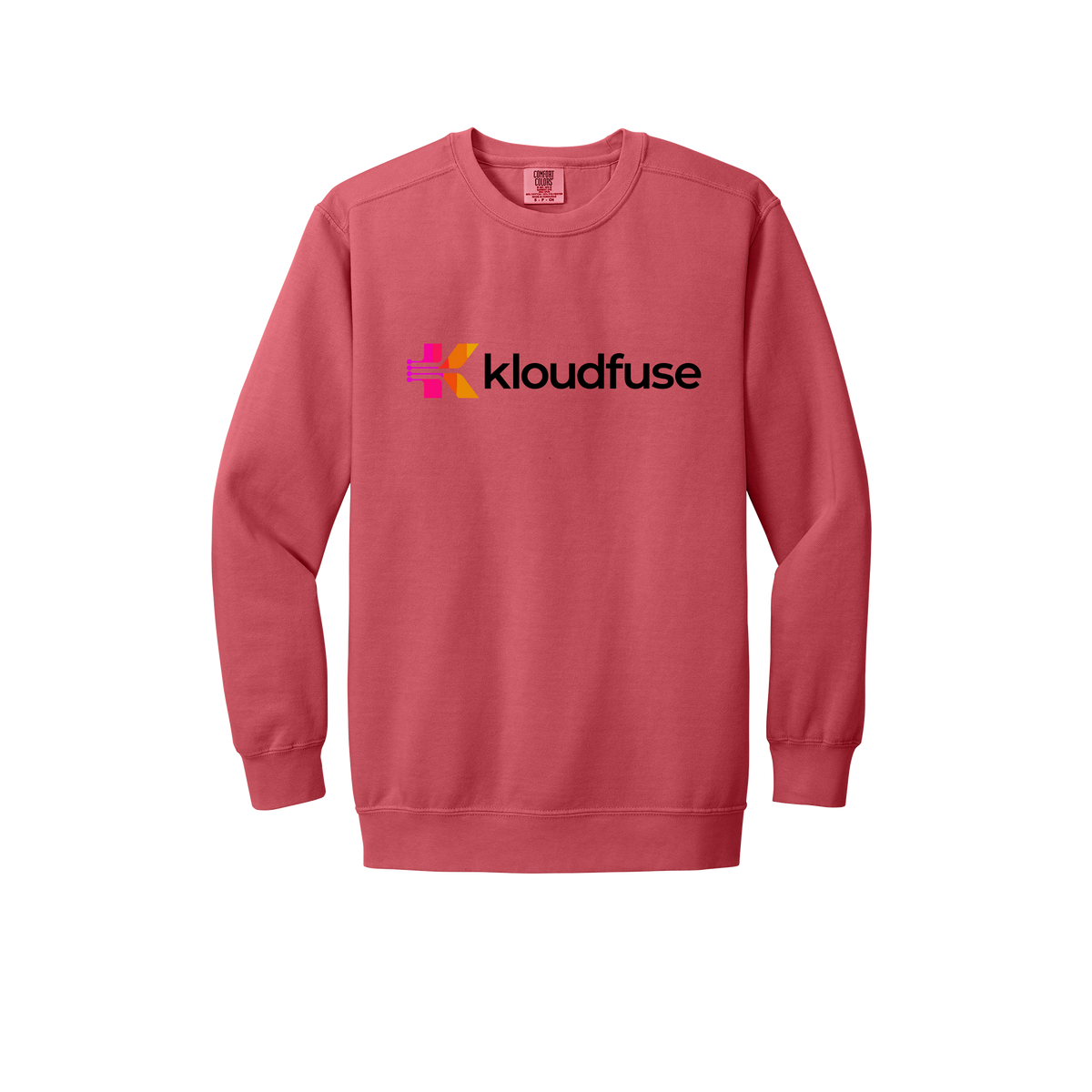 kloudfuse-premium-comfort-crewneck-dtf-front-1566-watermelon-flat-front