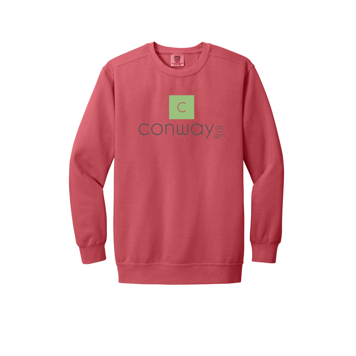conwayobgyn-premium-clinic-comfort-crewneck-dtf-front-1566-watermelon-flat-front