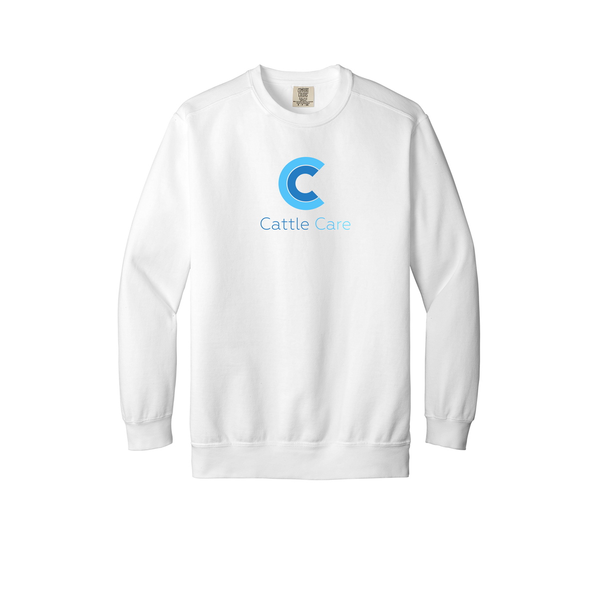cattle-care-premium-comfort-crewneck-dtf-front-1566-white-flat-front