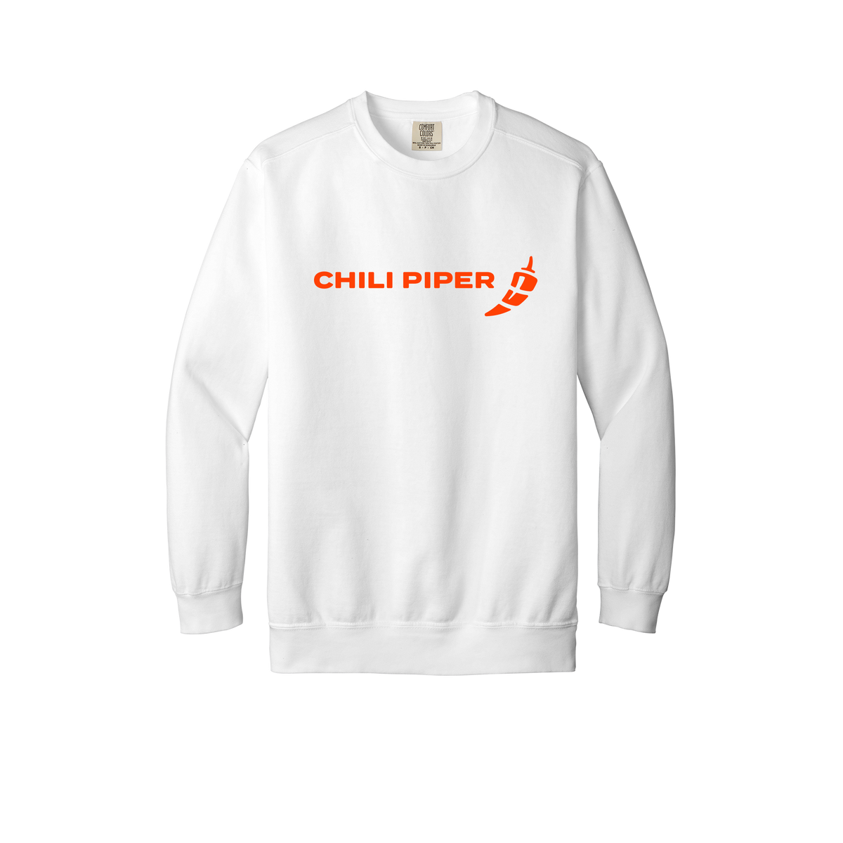chilipiper-premium-comfort-crewneck-dtf-front-1566-white-flat-front