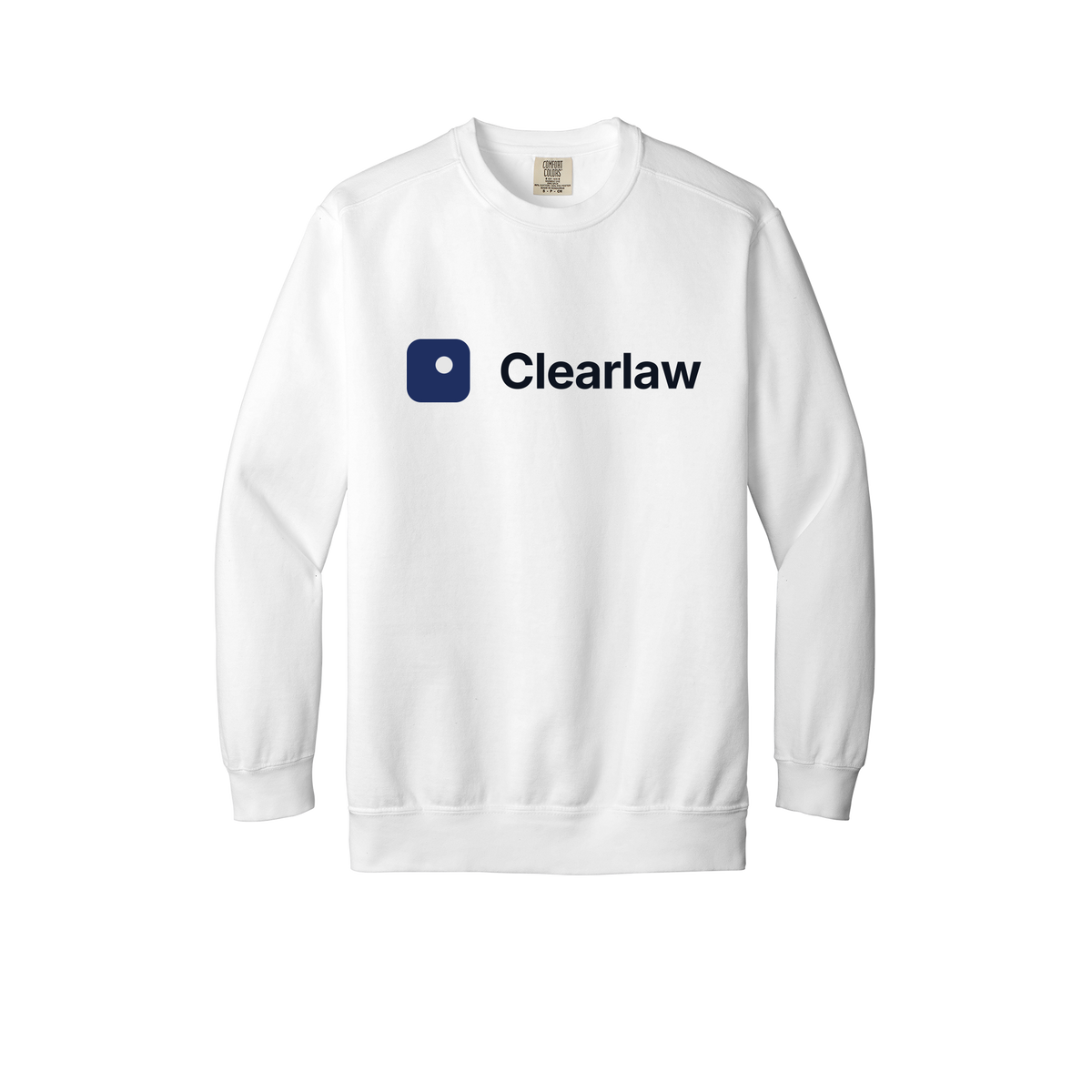 clearlaw-premium-comfort-crewneck-dtf-front-1566-white-flat-front