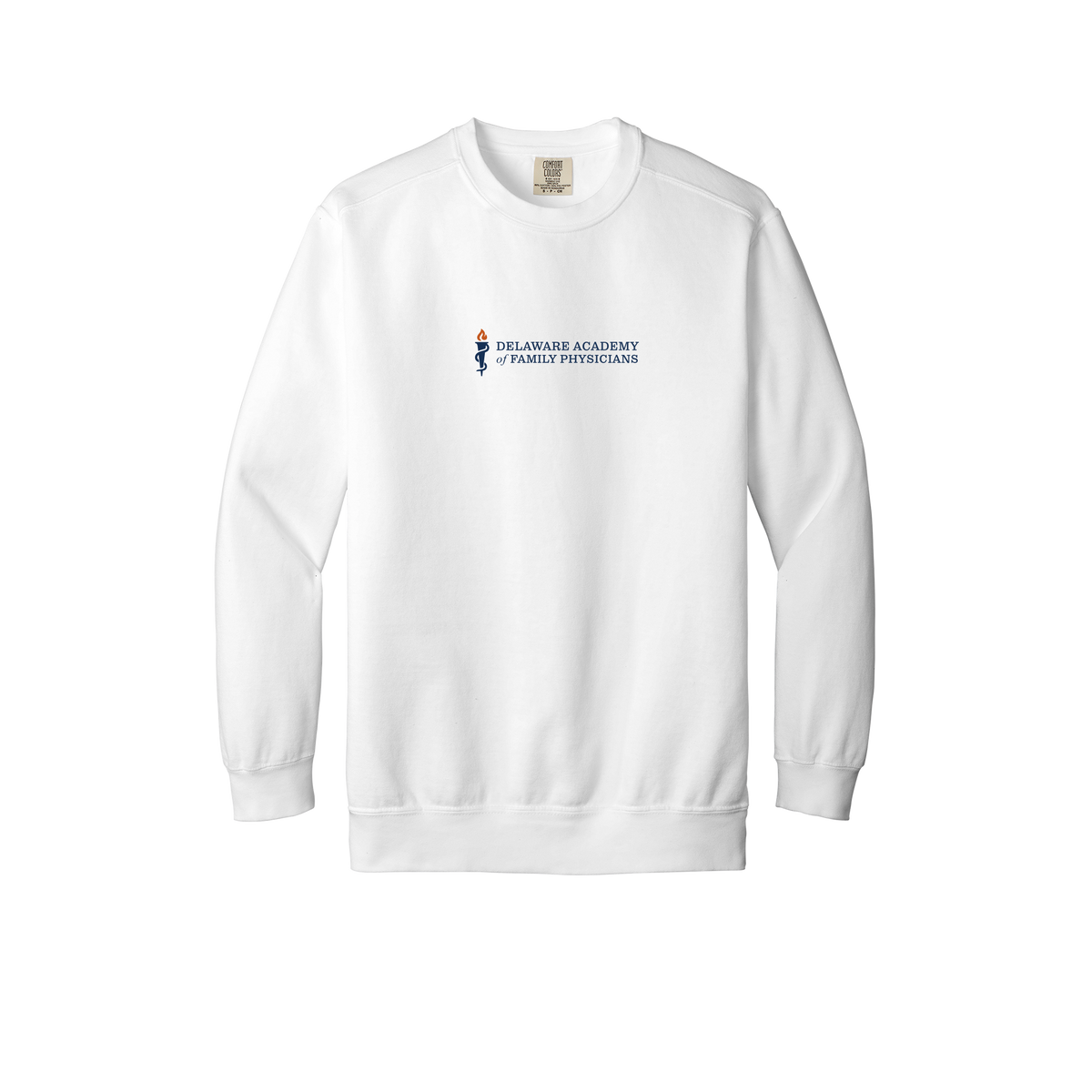 delfamdoc-premium-clinic-comfort-crewneck-dtf-front-1566-white-flat-front