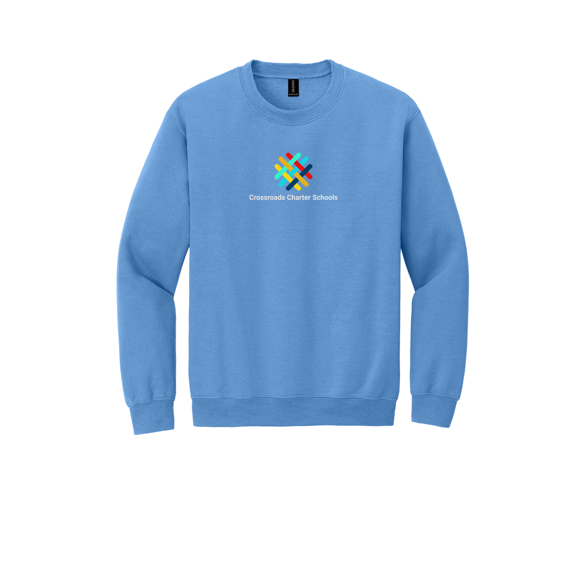 crossroadsschoolskc-comfort-crewneck-dtf-front-18000-carolinablue-flat-front