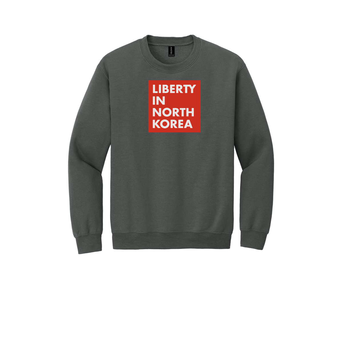 libertyinnorthkorea-comfort-crewneck-dtf-front-18000-charcoal-flat-front