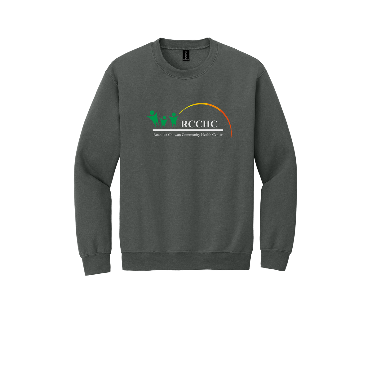 rcchc-clinic-comfort-crewneck-dtf-front-18000-charcoal-flat-front