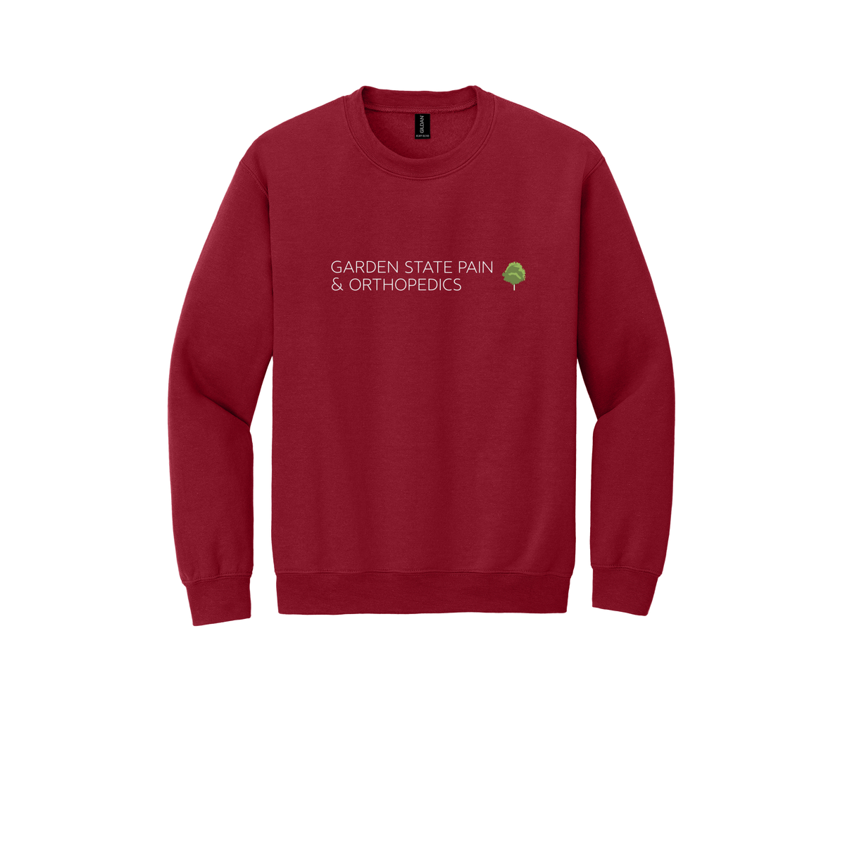 gardenstatepain-clinic-comfort-crewneck-dtf-front-18000-cherryred-flat-front