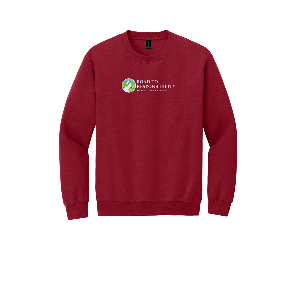 roadtoresponsibility-comfort-crewneck-dtf-front-18000-cherryred-flat-front