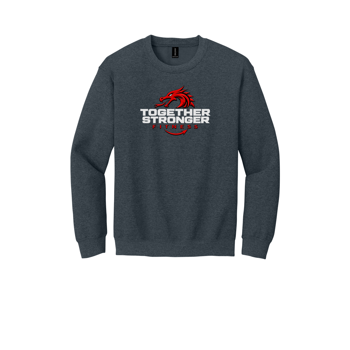 togetherstrongerfitness-comfort-crewneck-dtf-front-18000-darkheather-flat-front
