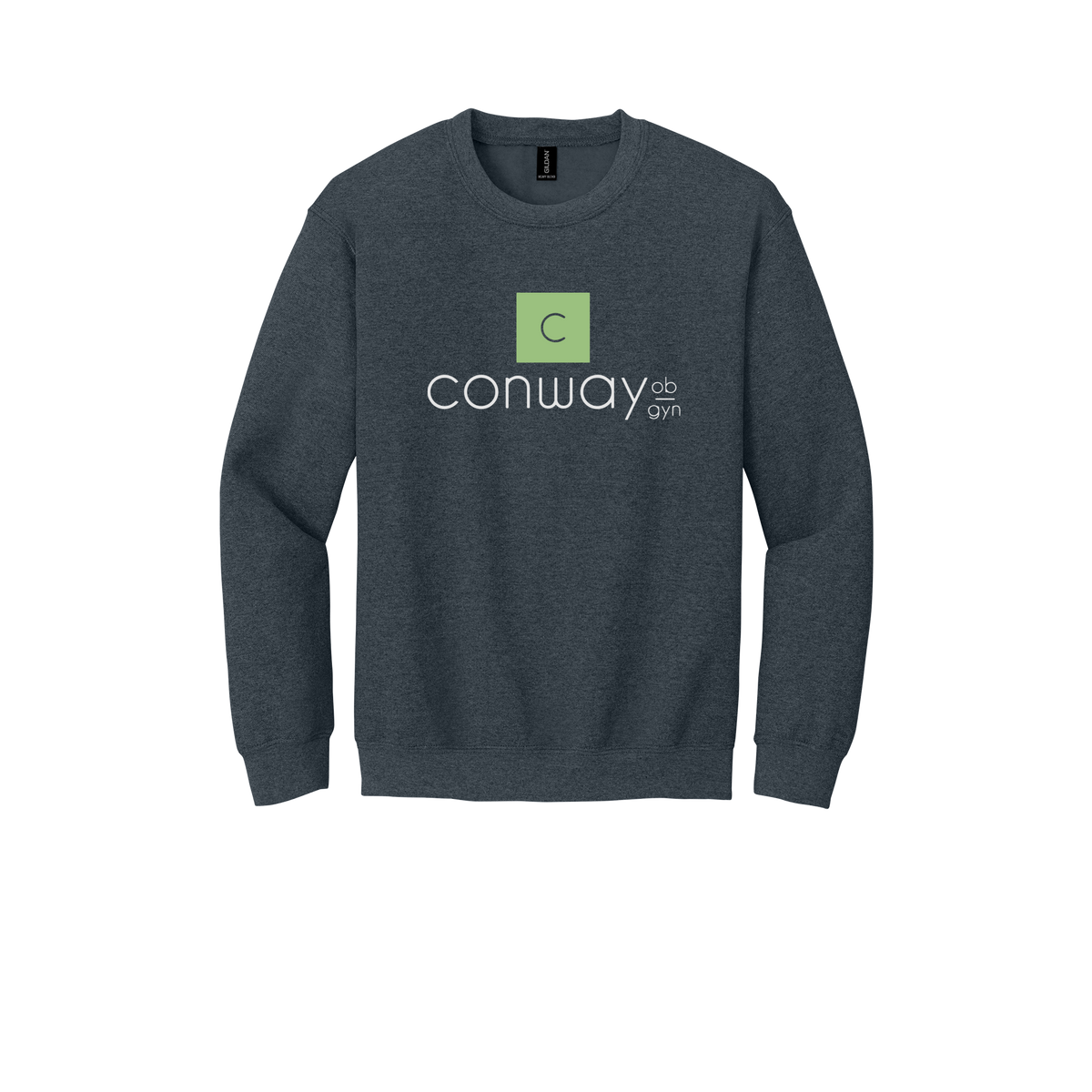 conwayobgyn-clinic-comfort-crewneck-dtf-front-18000-darkheather-flat-front