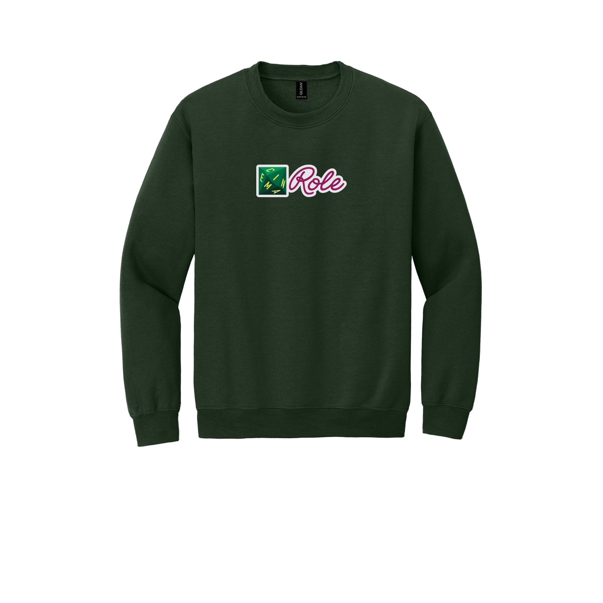 cinemarole-comfort-crewneck-dtf-front-18000-forestgreen-flat-front