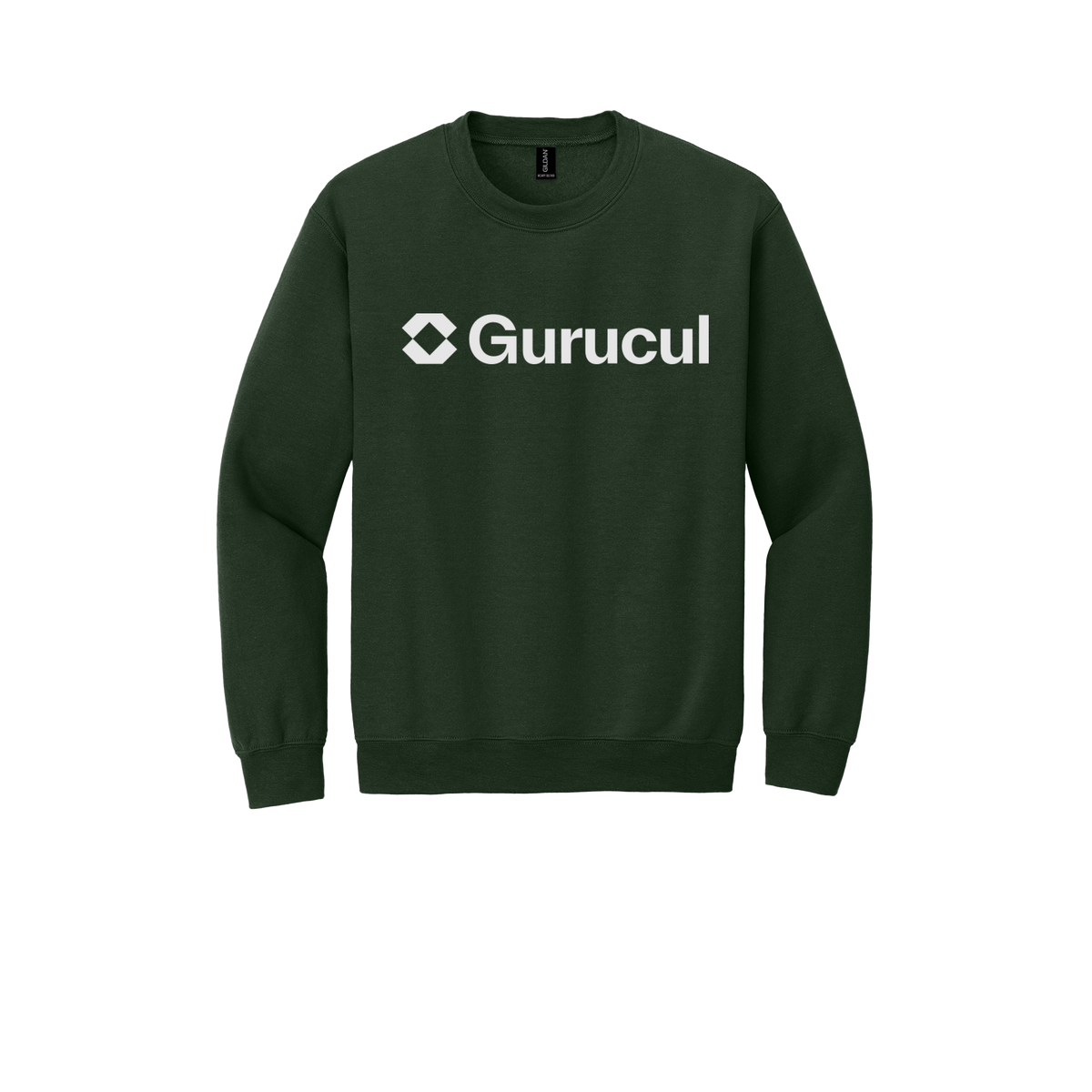 gurucul-comfort-crewneck-dtf-front-18000-forestgreen-flat-front