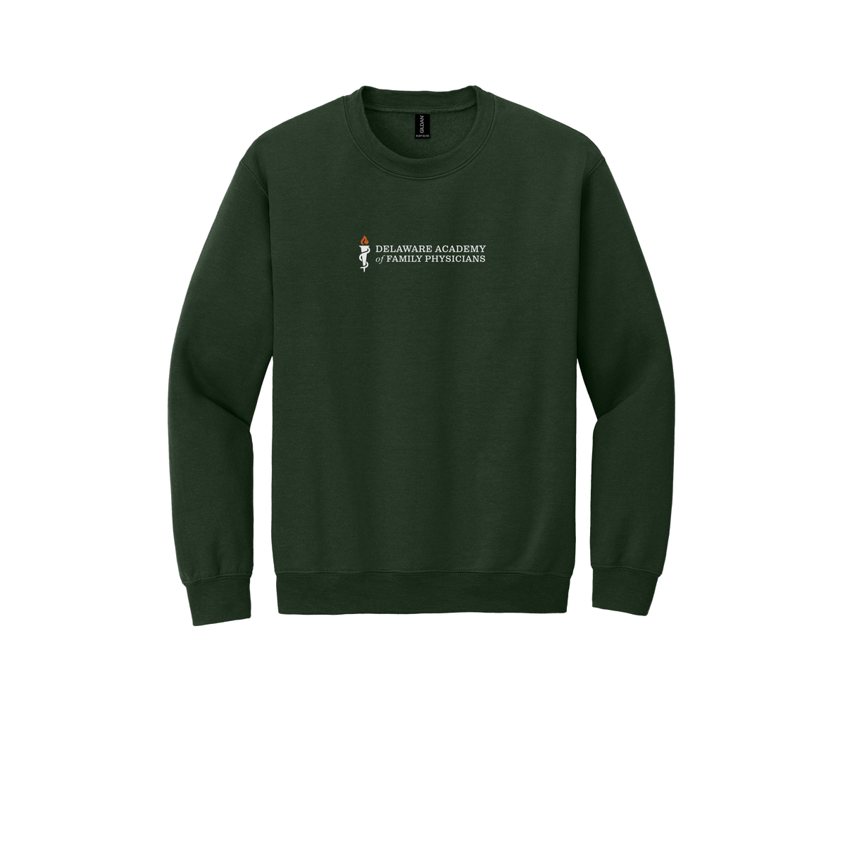 delfamdoc-clinic-comfort-crewneck-dtf-front-18000-forestgreen-flat-front