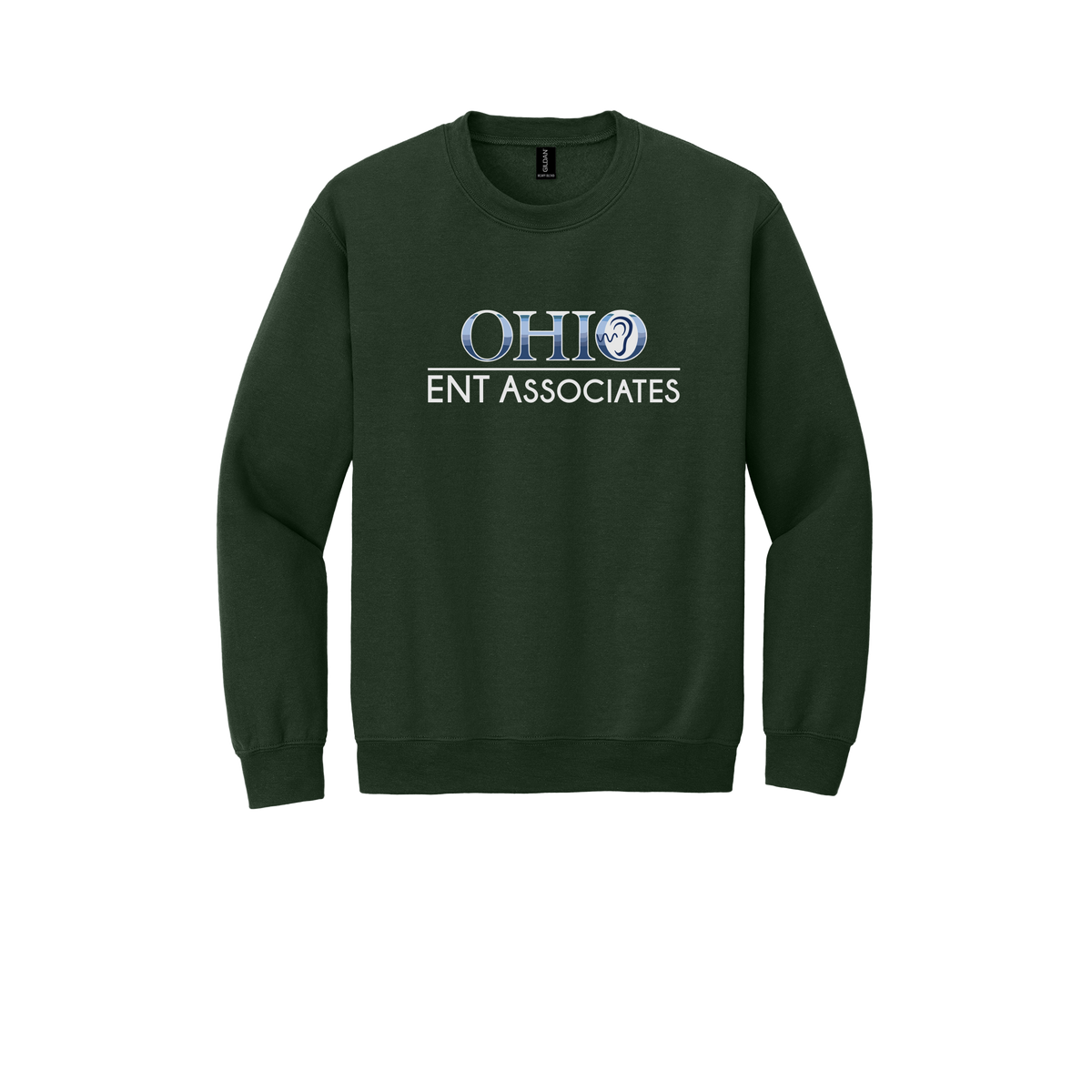 ohioentaudiology-clinic-comfort-crewneck-dtf-front-18000-forestgreen-flat-front