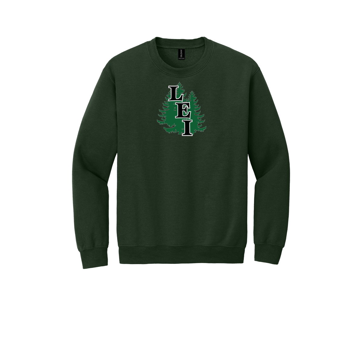 leisite-comfort-crewneck-dtf-front-18000-forestgreen-flat-front