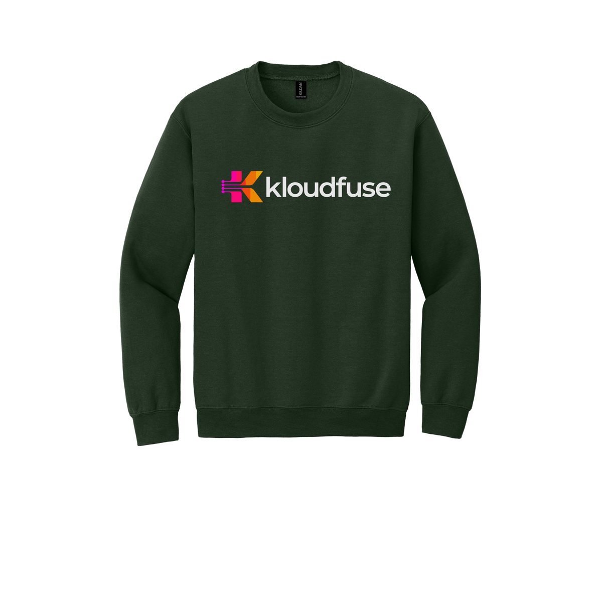 kloudfuse-comfort-crewneck-dtf-front-18000-forestgreen-flat-front