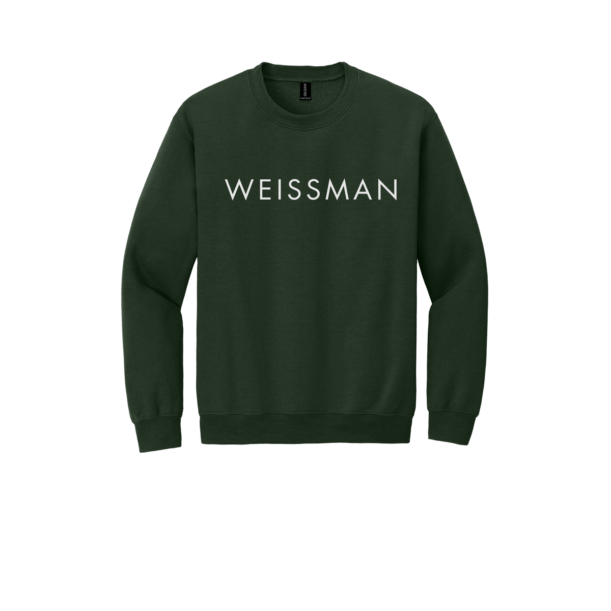 weissmans-comfort-crewneck-dtf-front-18000-forestgreen-flat-front