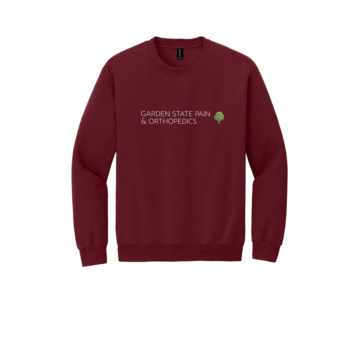 gardenstatepain-clinic-comfort-crewneck-dtf-front-18000-garnet-flat-front