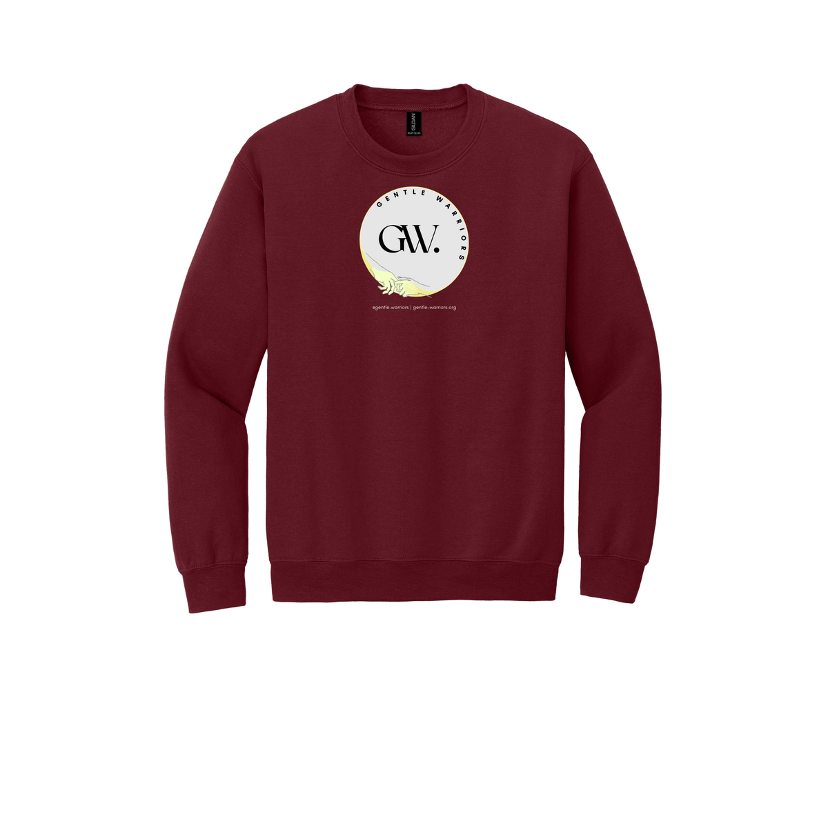 gentle-warriors-comfort-crewneck-dtf-front-18000-garnet-flat-front