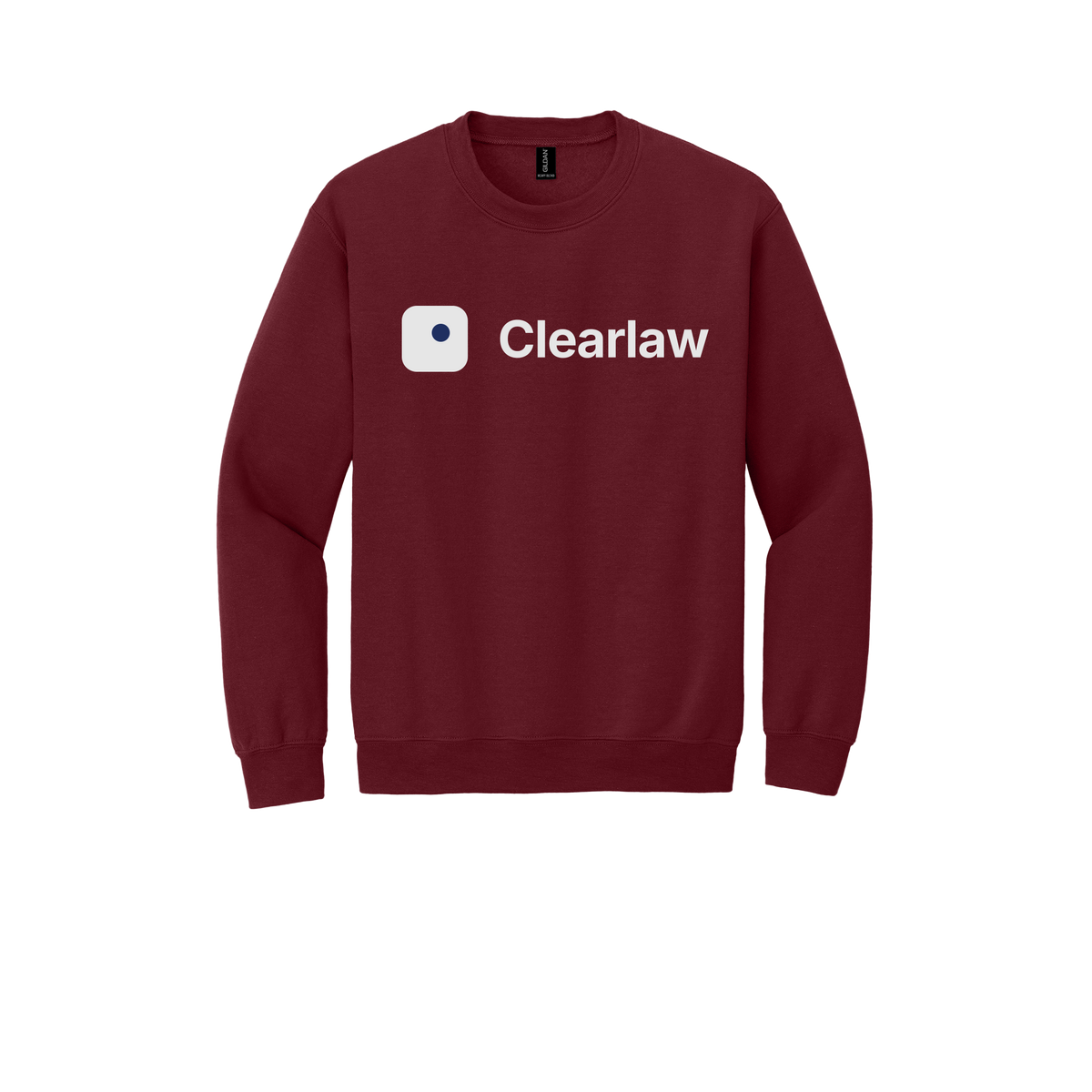 clearlaw-comfort-crewneck-dtf-front-18000-garnet-flat-front