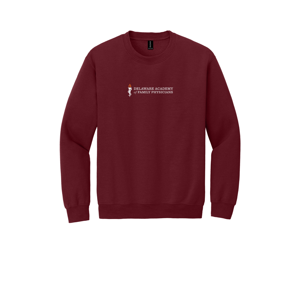 delfamdoc-clinic-comfort-crewneck-dtf-front-18000-garnet-flat-front