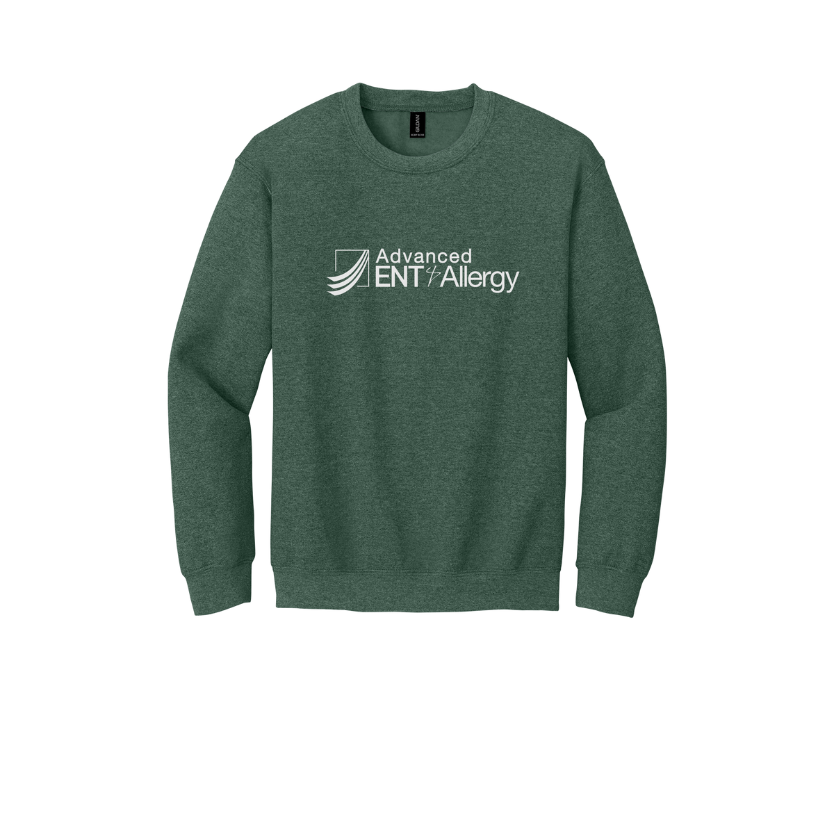 advancedentandallergy-clinic-comfort-crewneck-dtf-front-18000-heathersportdarkgreen-flat-front