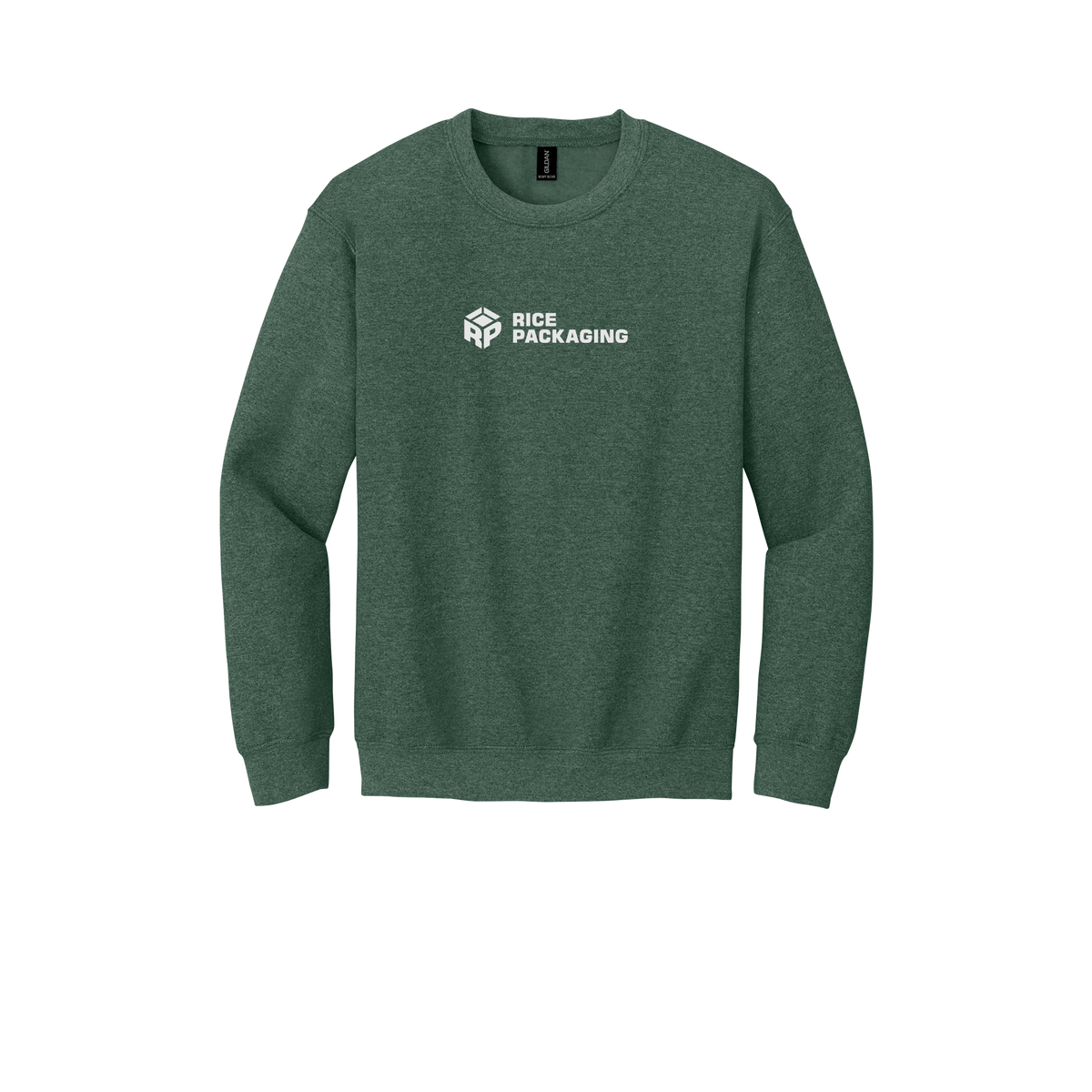 ricepackaging-comfort-crewneck-dtf-front-18000-heathersportdarkgreen-flat-front
