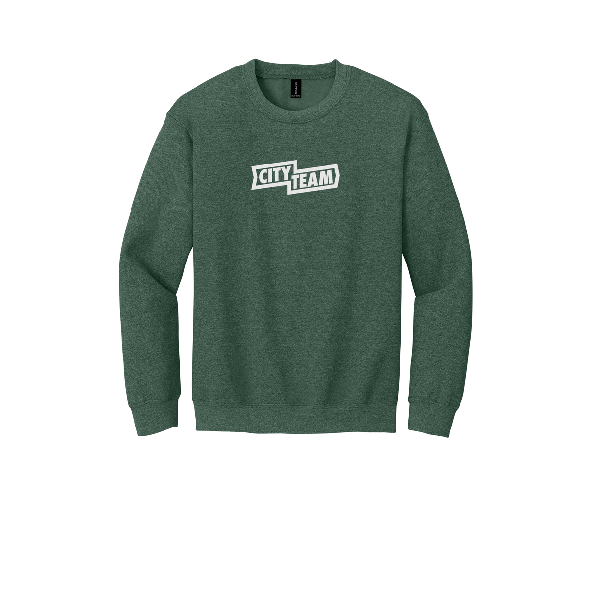 cityteam-comfort-crewneck-dtf-front-18000-heathersportdarkgreen-flat-front