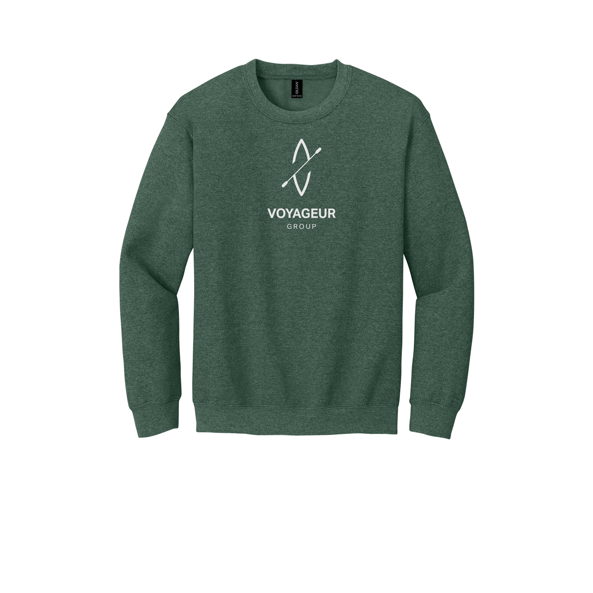 voyageurgroup-comfort-crewneck-dtf-front-18000-heathersportdarkgreen-flat-front