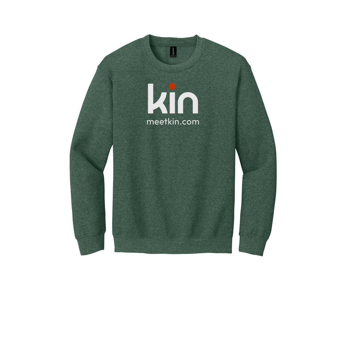 kin-comfort-crewneck-dtf-front-18000-heathersportdarkgreen-flat-front