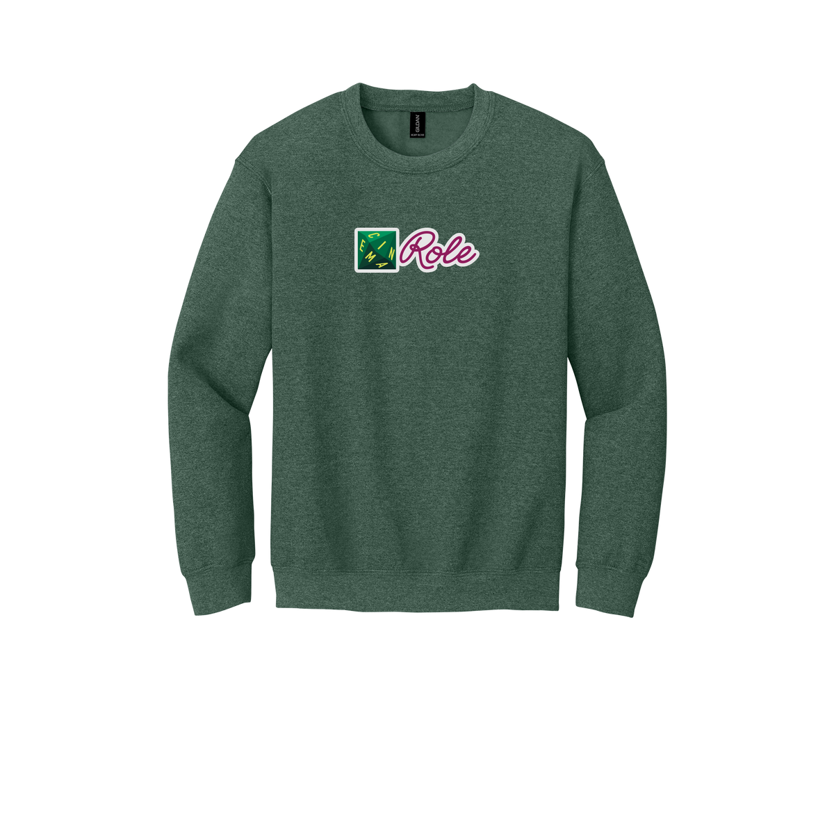 cinemarole-comfort-crewneck-dtf-front-18000-heathersportdarkgreen-flat-front