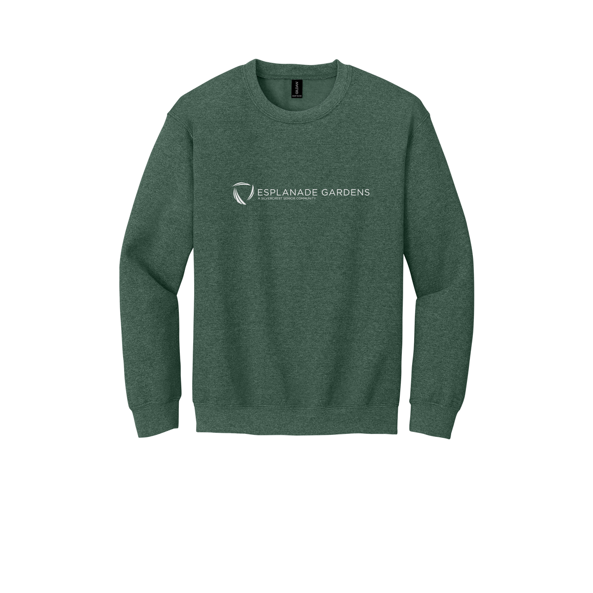 esplanadeseniorcampus-clinic-comfort-crewneck-dtf-front-18000-heathersportdarkgreen-flat-front