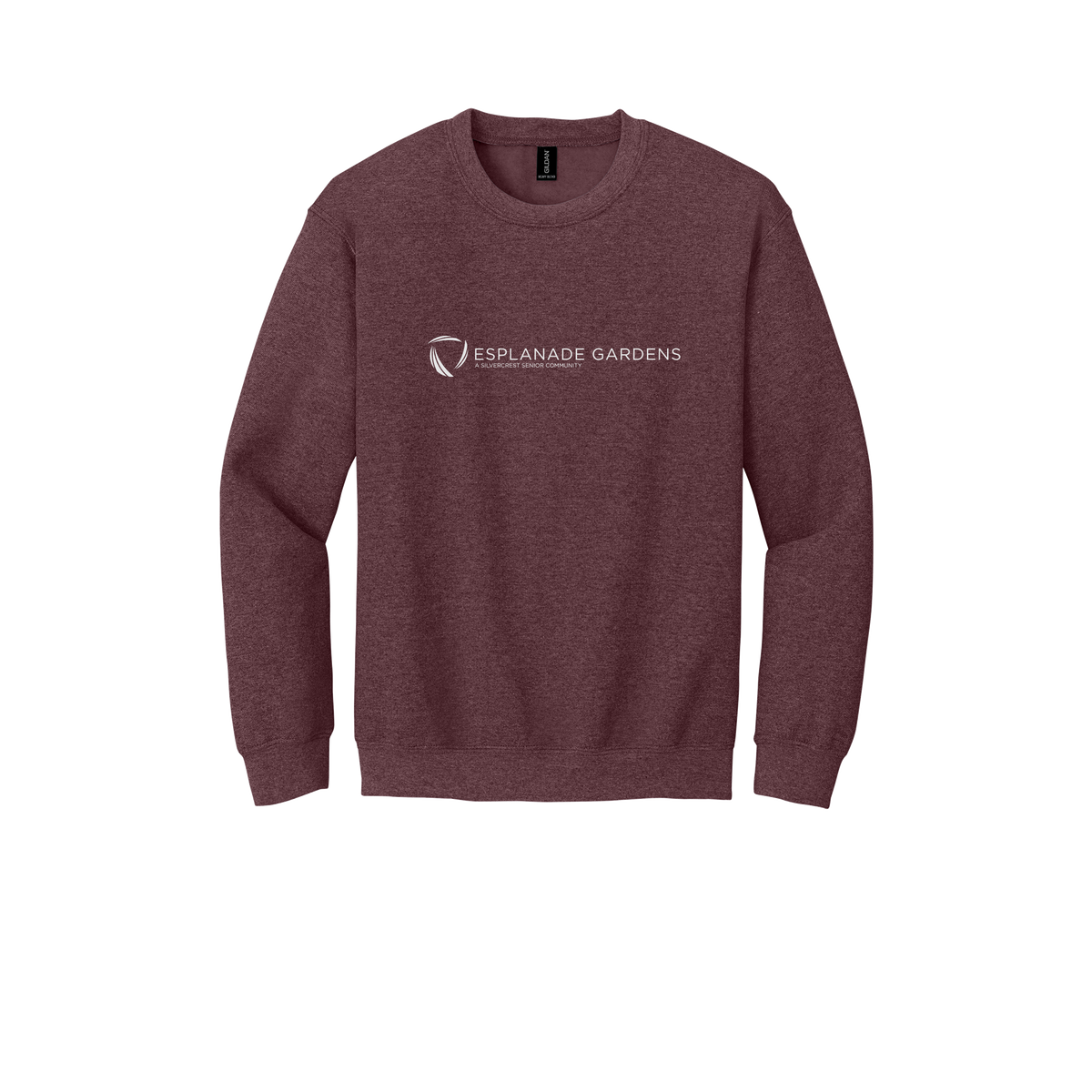 esplanadeseniorcampus-clinic-comfort-crewneck-dtf-front-18000-heathersportdarkmaroon-flat-front