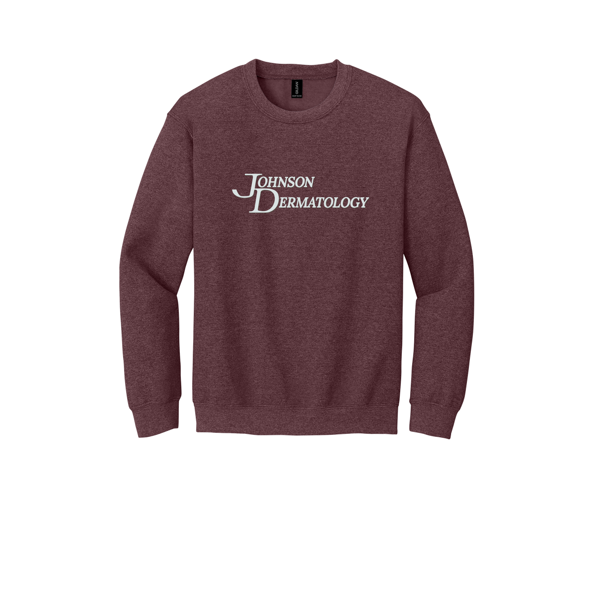 johnsondermatology-clinic-comfort-crewneck-dtf-front-18000-heathersportdarkmaroon-flat-front