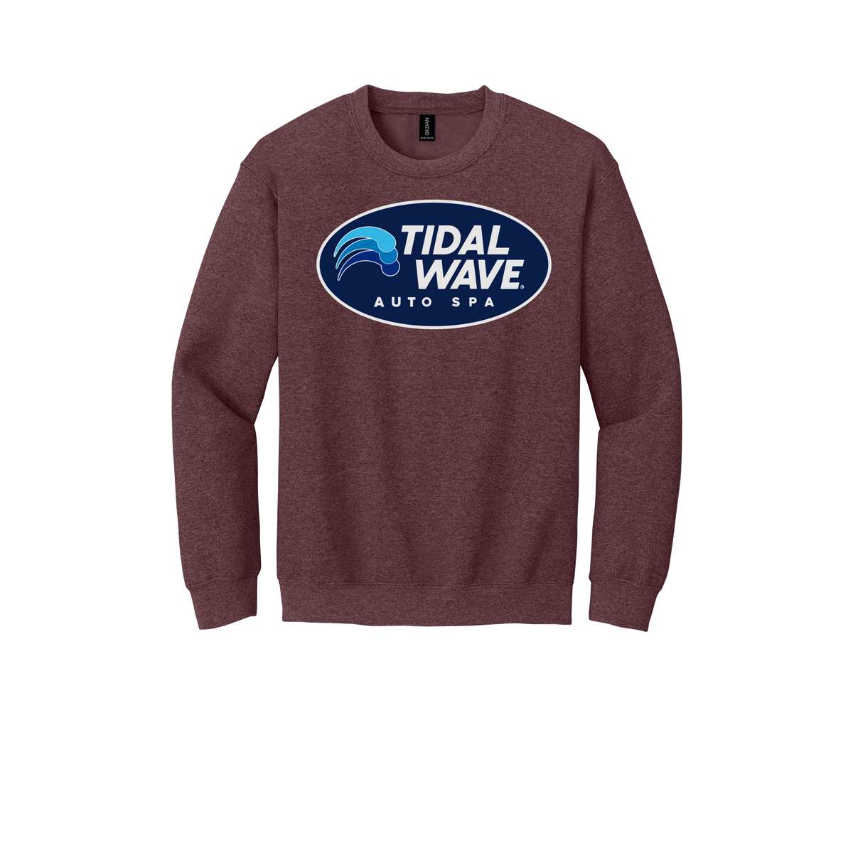 tidalwaveautospa-comfort-crewneck-dtf-front-18000-heathersportdarkmaroon-flat-front
