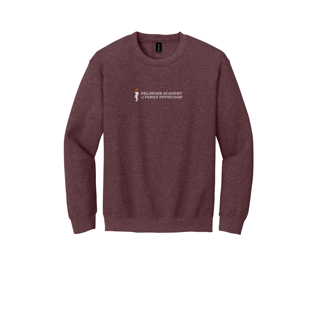 delfamdoc-clinic-comfort-crewneck-dtf-front-18000-heathersportdarkmaroon-flat-front