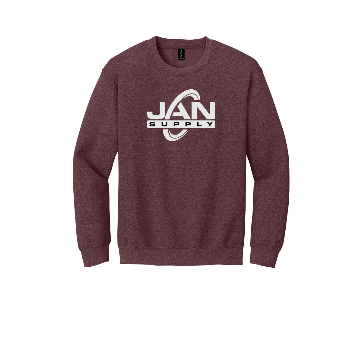 jan-pro-comfort-crewneck-dtf-front-18000-heathersportdarkmaroon-flat-front