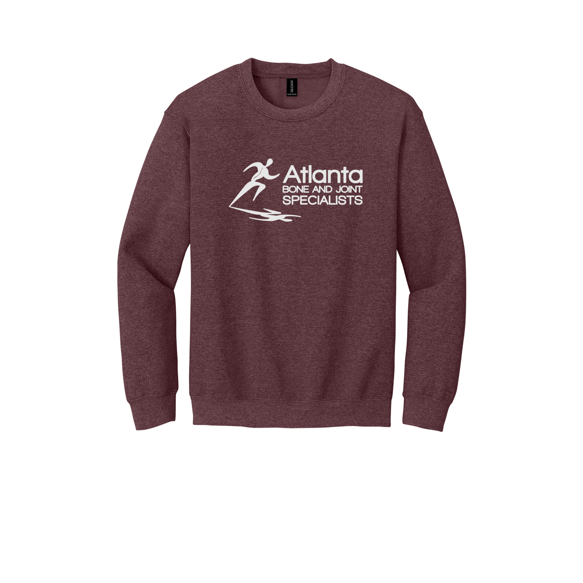 atlantaboneandjoint-clinic-comfort-crewneck-dtf-front-18000-heathersportdarkmaroon-flat-front