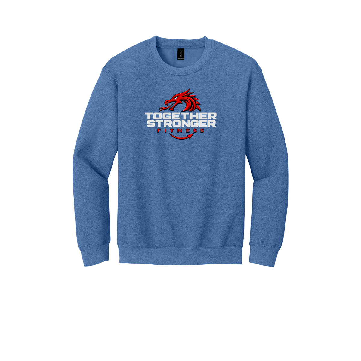 togetherstrongerfitness-comfort-crewneck-dtf-front-18000-heathersportroyal-flat-front