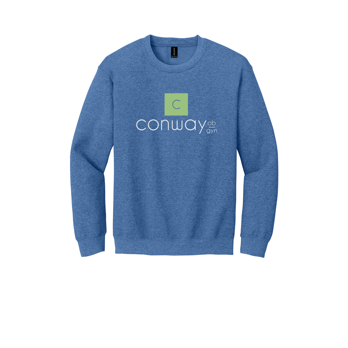 conwayobgyn-clinic-comfort-crewneck-dtf-front-18000-heathersportroyal-flat-front
