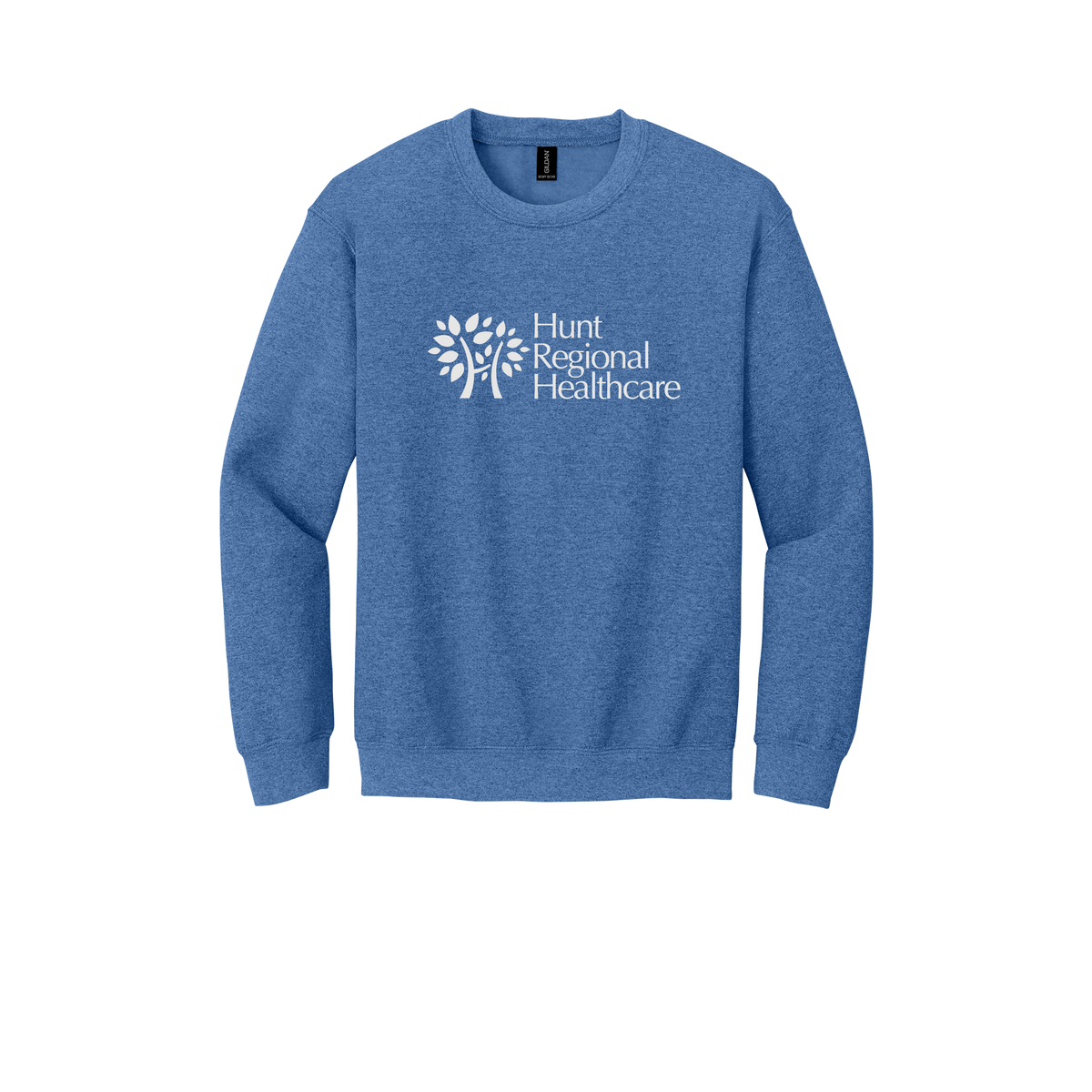 huntregional-clinic-comfort-crewneck-dtf-front-18000-heathersportroyal-flat-front
