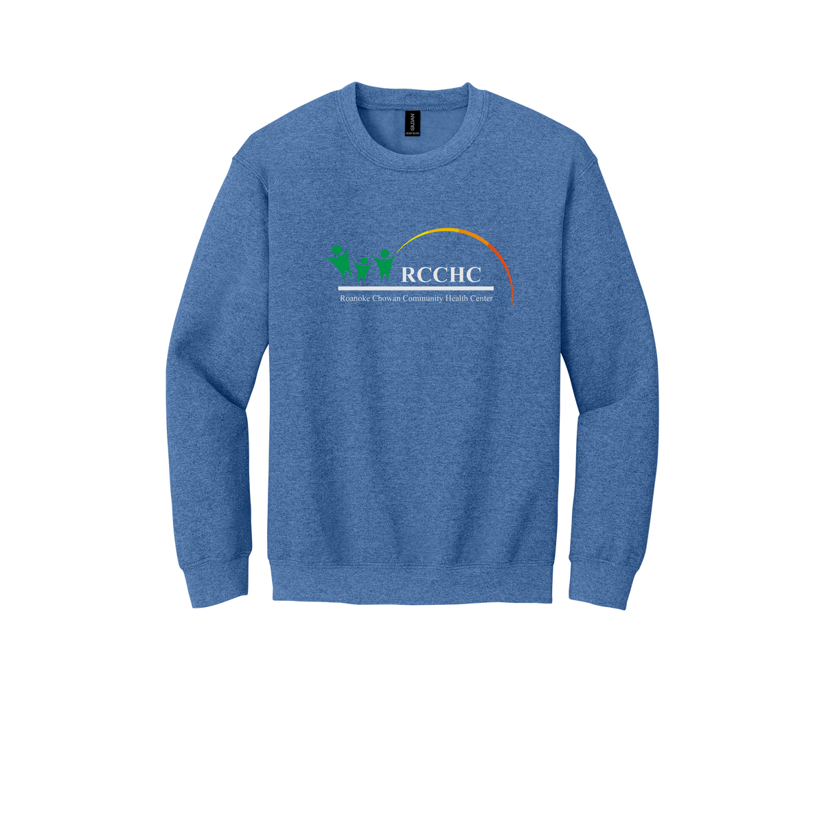 rcchc-clinic-comfort-crewneck-dtf-front-18000-heathersportroyal-flat-front
